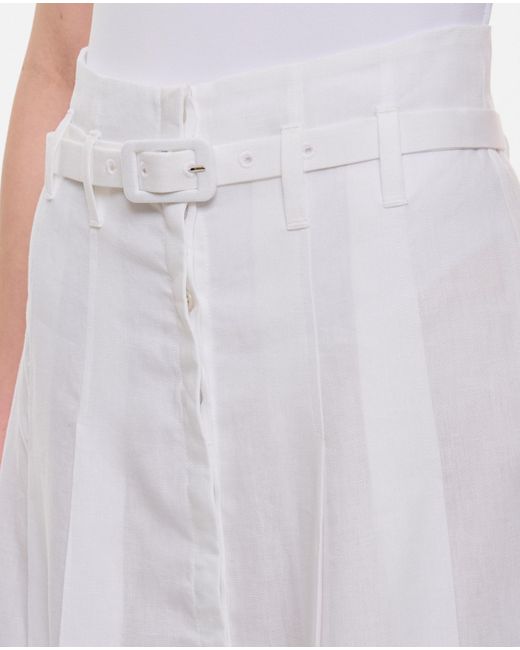 Gabriela Hearst White Belt Ring Half Skirt