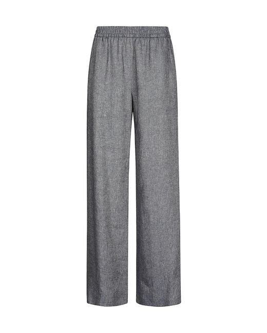 Eleventy Gray Drawstring Wide-Leg Pants