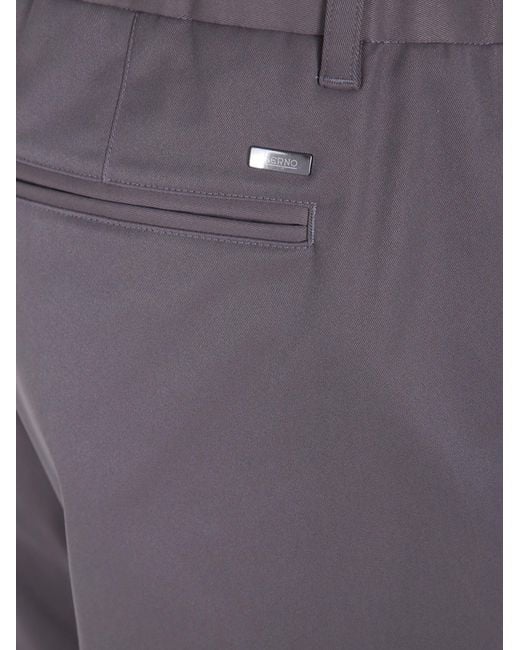 Herno Purple Drawstring Straight Leg Trousers for men