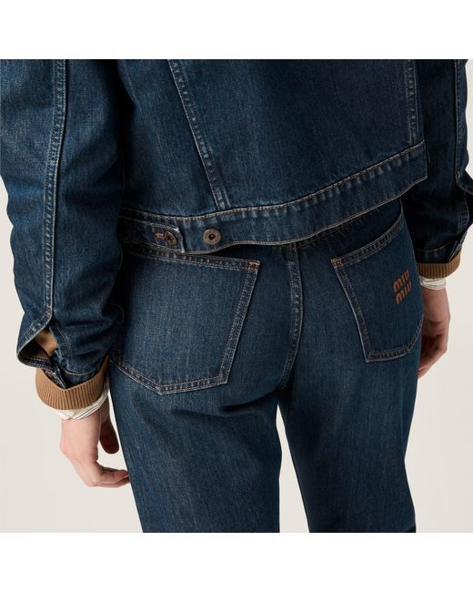 Miu Miu Blue Five-Pocket Denim Jeans