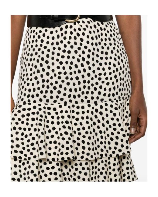 Chloé Black Chloé All-Over Printed Ruffled Skirt