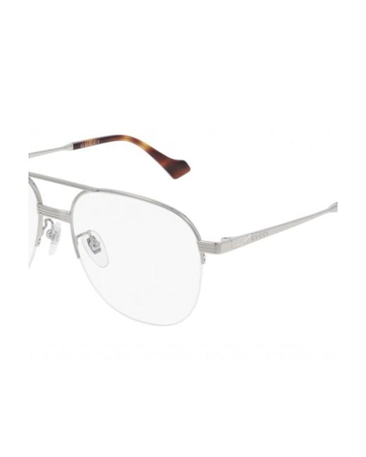 Gucci Natural Eyewear Pilot Frame Glasses for men