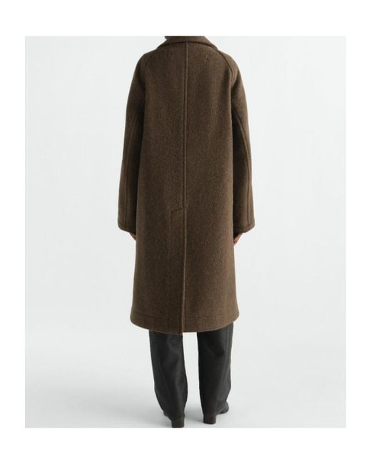 Lemaire Brown Double-Breasted Coat for men