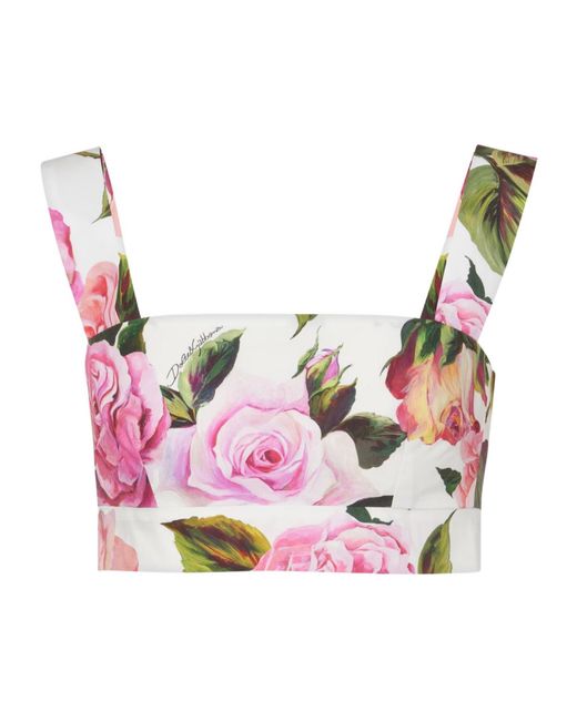 Dolce & Gabbana Pink Floral Pattern Top