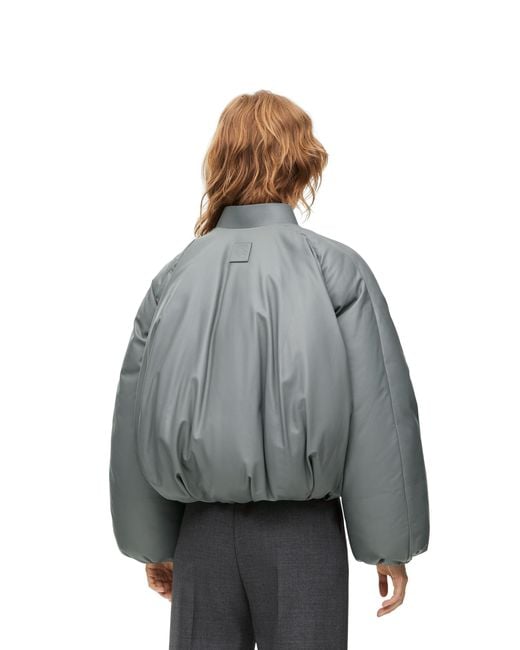 Loewe Gray Padded Bomber Jacket