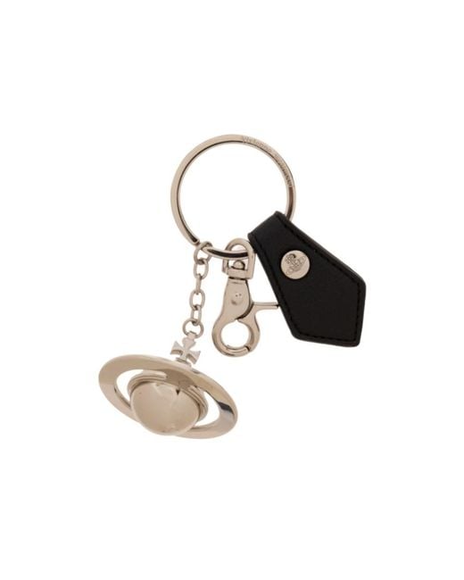 Vivienne Westwood White 3D Orb Keyring for men