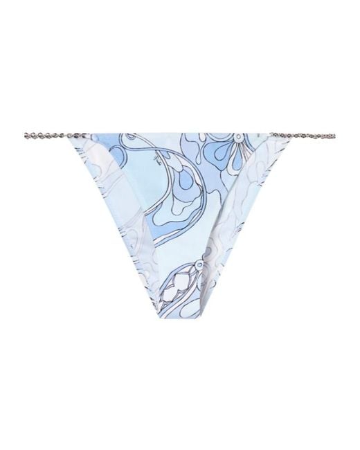 Emilio Pucci Blue Pucci Printed Tie-Side Bikini Briefs