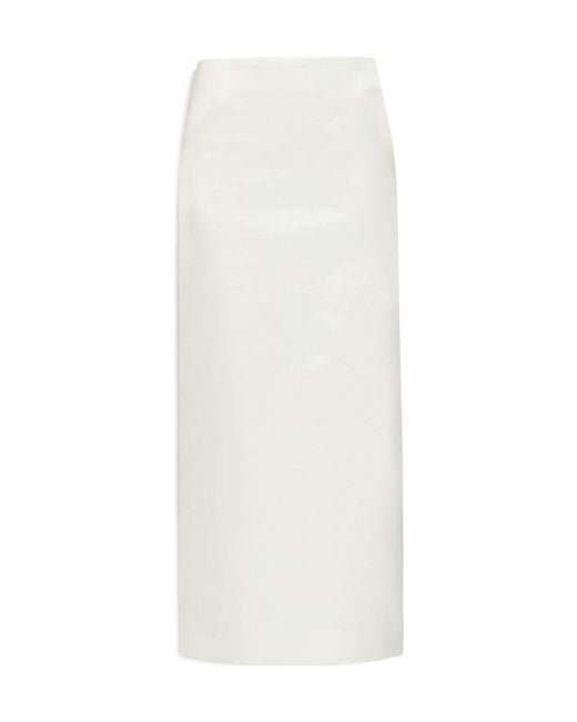 Sportmax White Zip Detailed High Waist Skirt