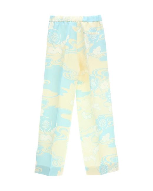 Jil Sander White Abstract-Print Straight Leg Trousers