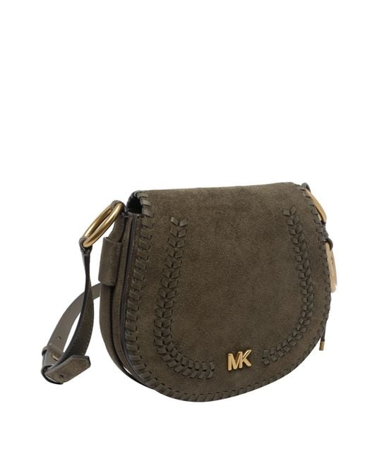 MICHAEL Michael Kors Gray Josie Medium Whipstitched Saddle Bag