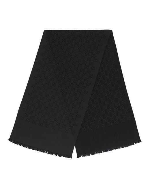 Gucci Black Jacquard Scarf
