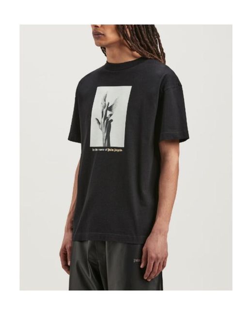 Palm Angels Black Wings Graphic-Print Cotton T-Shirt for men