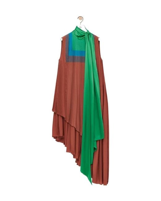Loewe Green Asymmetric Midi Dress