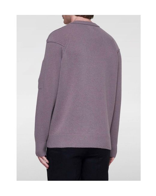 C P Company Purple Lens-Detailed Crewneck Jumper for men