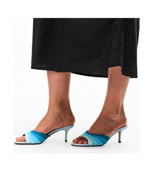 Mach & Mach Blue Colorblock Heeled Mules