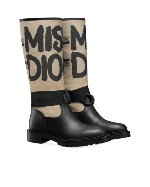 Dior Black Christian D-Major Round Toe Boots