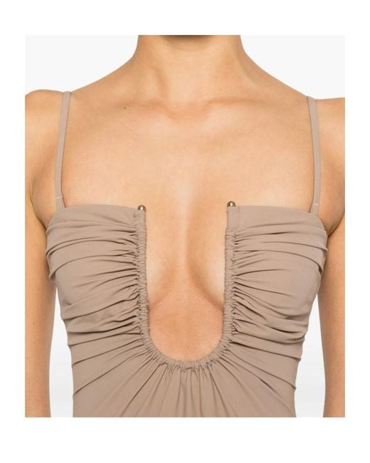 Christopher Esber White Ruched Midi Dress