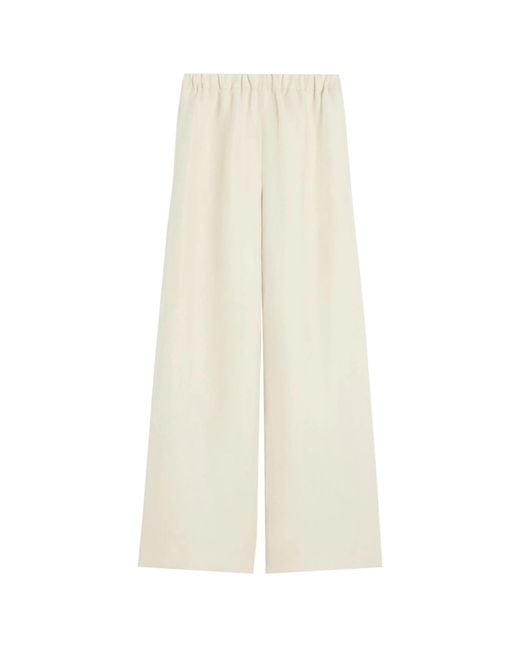 Max Mara White Mxmoro Wide-Leg Pants