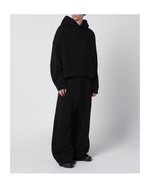 Entire studios Black Cotton Hoodie for men