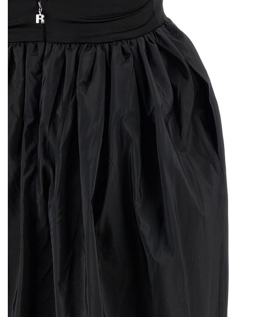 ROTATE BIRGER CHRISTENSEN Black Satin Taffeta Maxi Dress