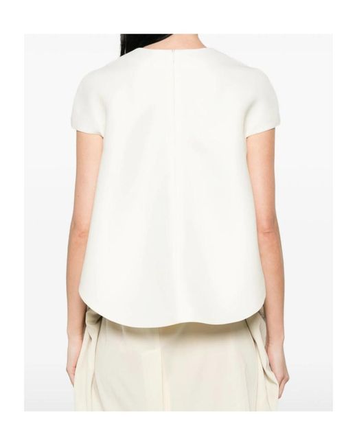 Balenciaga White Asymmetric Cropped Top