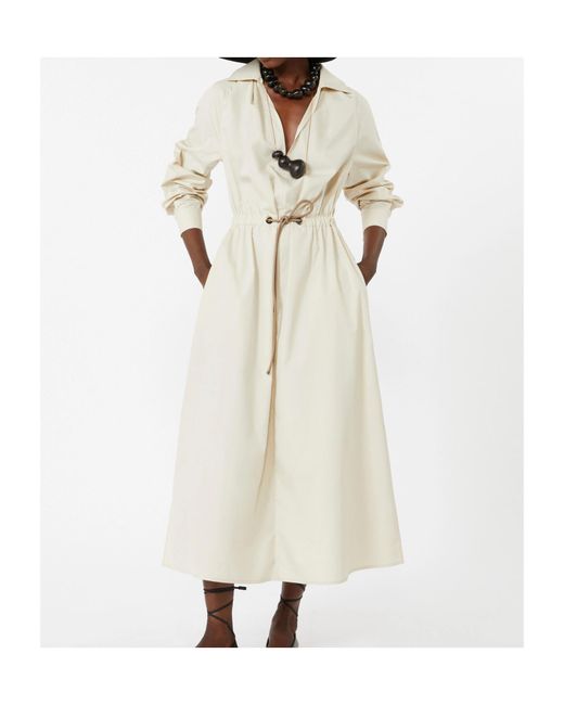 Max Mara White Drawstring Chemisier Dress