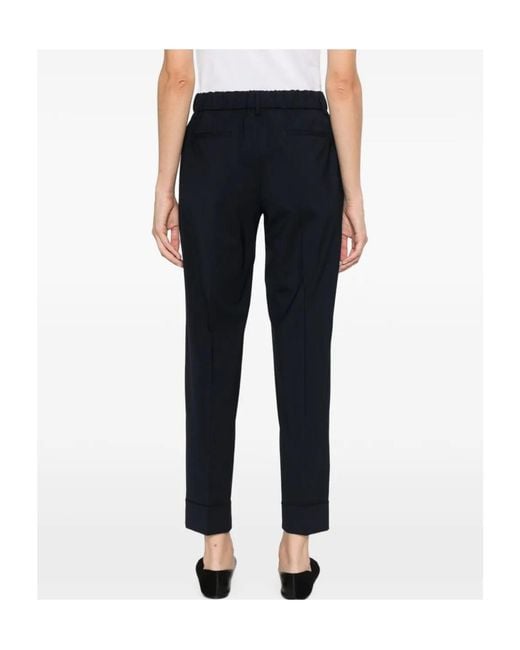 Berwich Black Cropped Turn-Up Trousers
