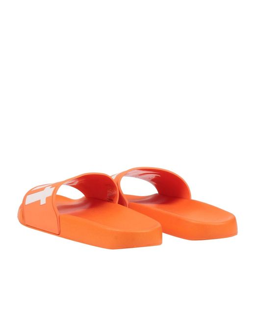Isabel Marant Orange Two-Tone Rubber Slippers