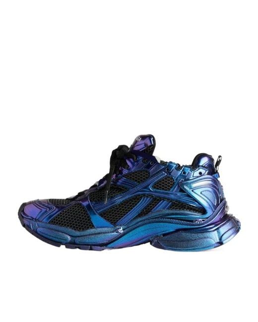 Balenciaga Blue Runner Iridescent Lace-Up Sneakers for men
