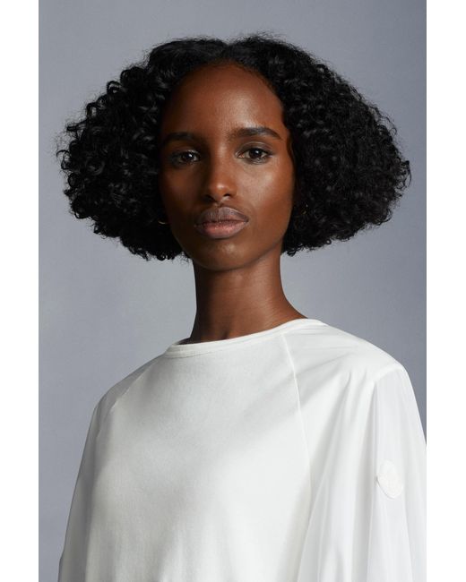 Moncler Gray Drawstring-Trim Midi T-Shirt Dress