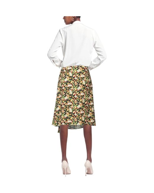 Marni Yellow Floral Print Asymmetrical Dress