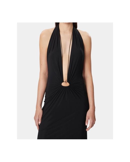 Amazuìn Black V-Neck Sleeveless Dress