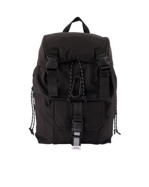 A.P.C. Black Treck Buckle Backpack for men