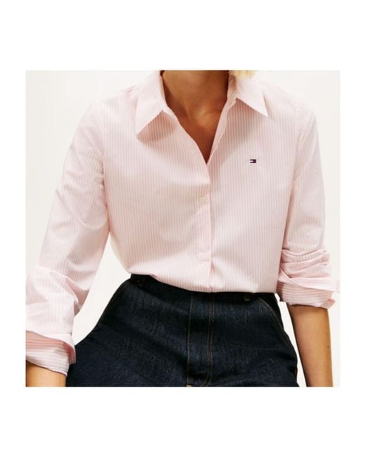 Tommy Hilfiger Pink Striped Buttoned Shirt