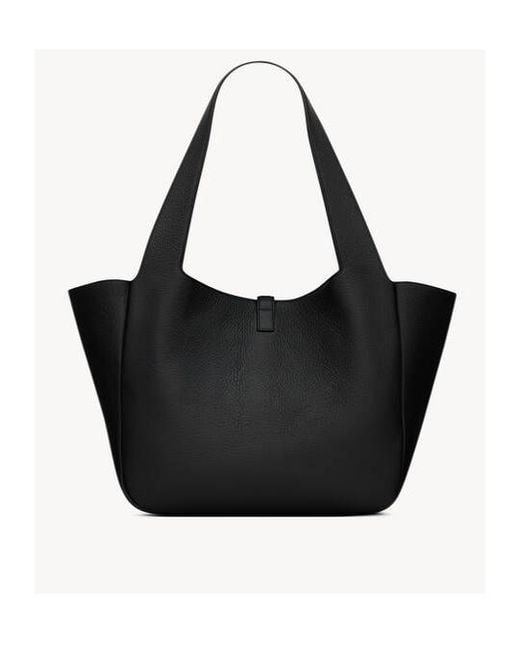 Saint Laurent Black Le 5 À 7 Bea Logo Plaque Tote Bag