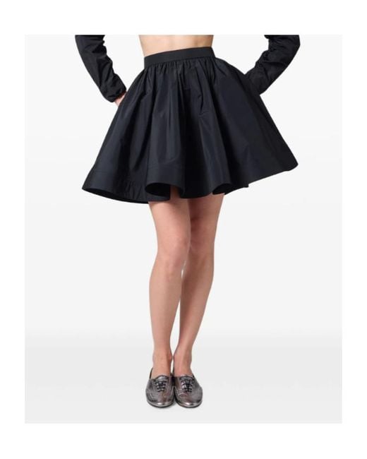 MSGM Blue Pleated A-Line Mini Skirt
