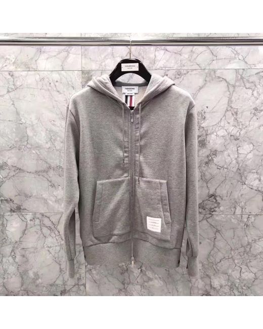 Thom Browne Gray Rwb Stripe Zipped Jacket for men