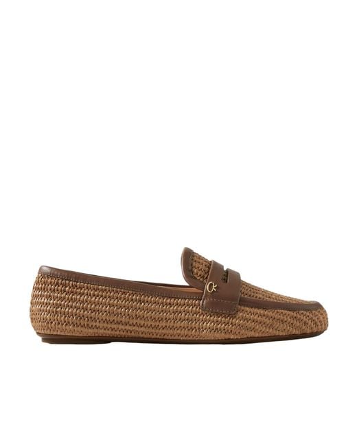 Gianvito Rossi Brown Giorgia Round-Toe Loafers