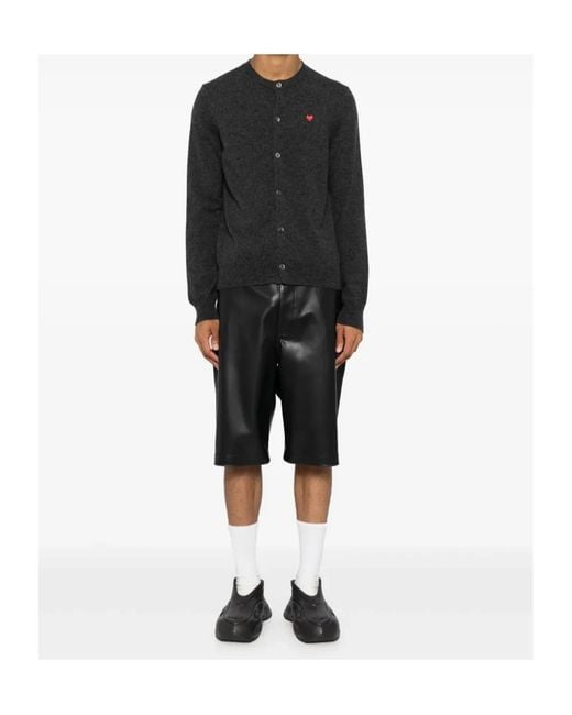 Comme des Garçons Black Play Small Heart Patch Knitted Cardigan for men