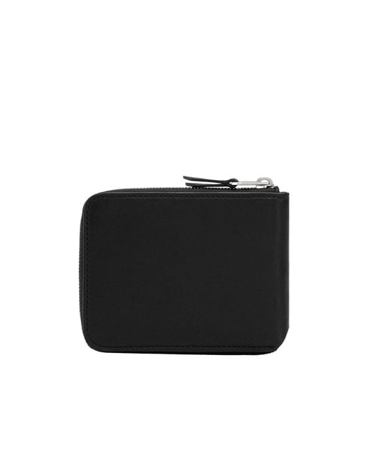 AMI Black Ami Ami De Coeur Compact Wallet for men