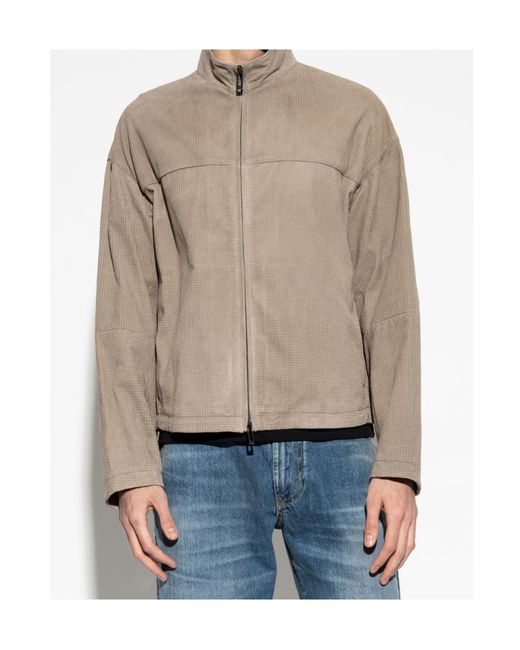 Emporio Armani Natural High Neck Zip-Up Jacket for men