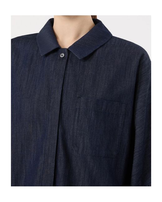 Max Mara Blue 'S Stmrugiada Lightweight Denim Shirt