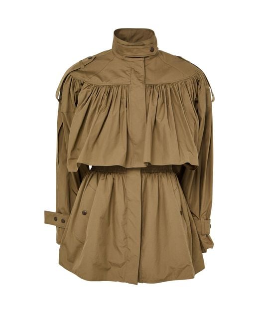 Chloé Green Gathered Coat