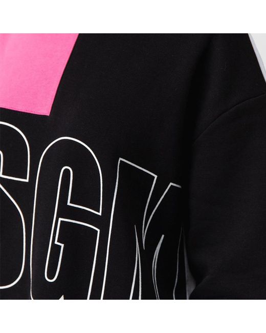 MSGM Pink Spliced Logo Sweater