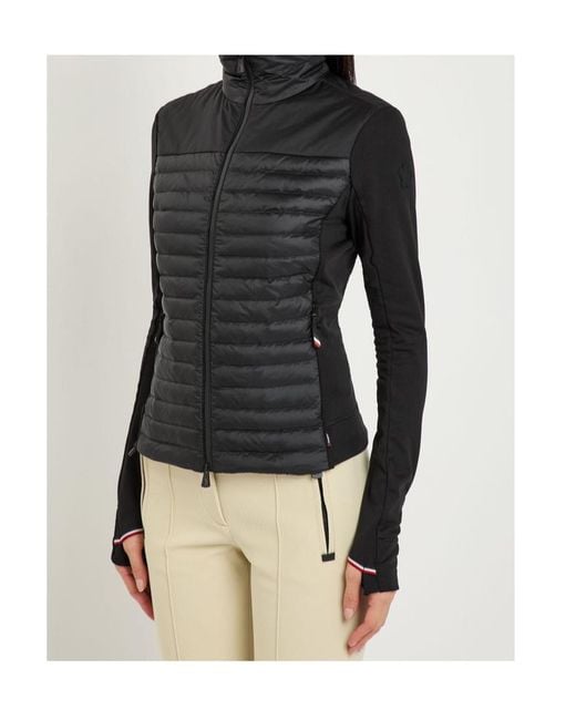Moncler Blue Quilted Shell And Jersey Jacket