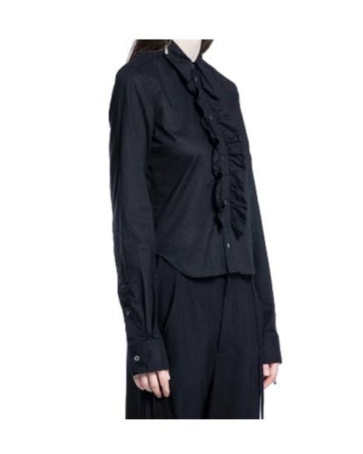 Ann Demeulemeester Blue Erma Ruffled Shirt