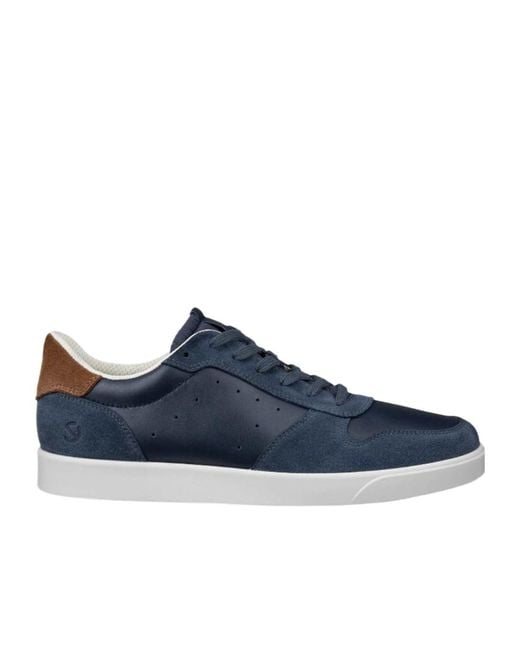 Ecco Blue Street Lite Leather Trainer for men