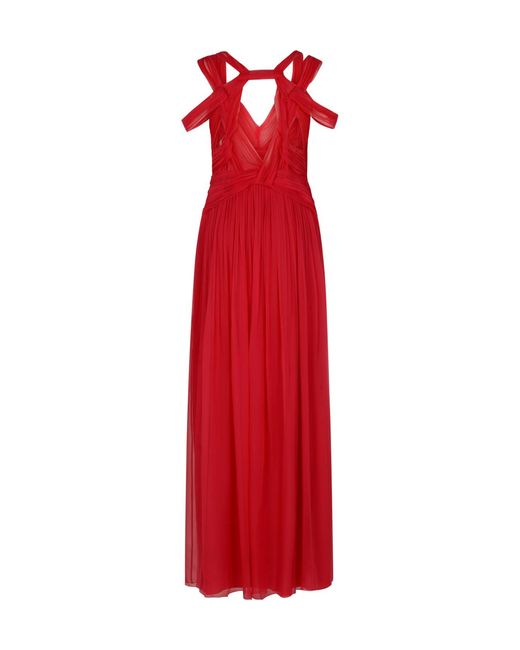 Alberta Ferretti Red Multi-Strap Maxi Dress