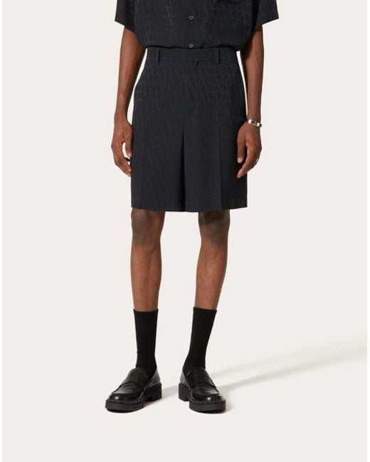 Valentino Blue Toile Iconographe Bermuda Shorts for men