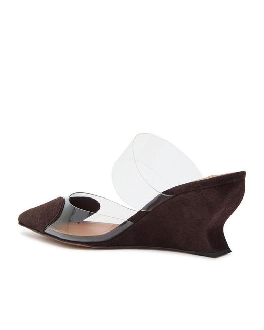 Alaïa Brown Wedge Suede Mules